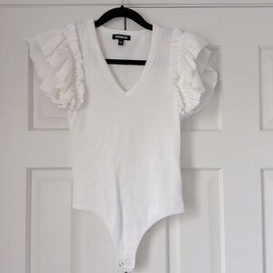 Express ruffle sleeve bodysuit XS